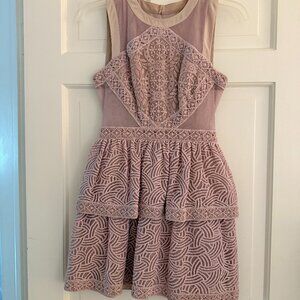 BCBGMaxAzria Pink Lace Mini Dress